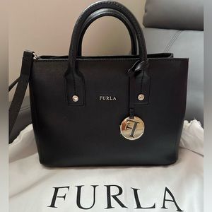 Furla Black Two Way Satchel Bag